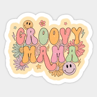 Groovy Mama Retro 70s Funky Hippie Mothers Day Sticker